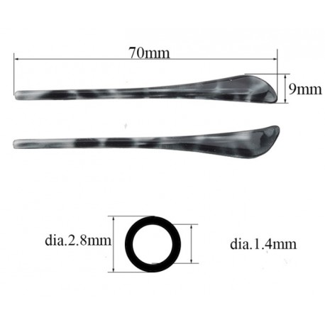 Terminal acetato Gris jaspeado (1 pareja)