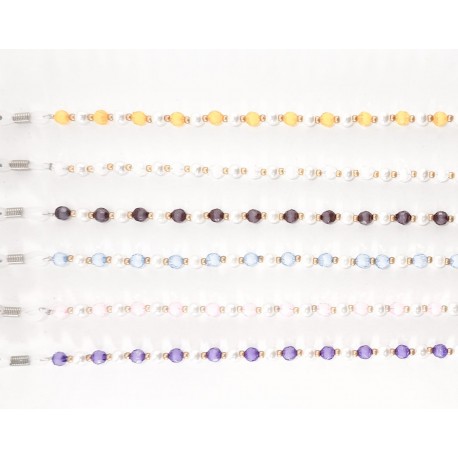 Cadena perla colores 6 uds